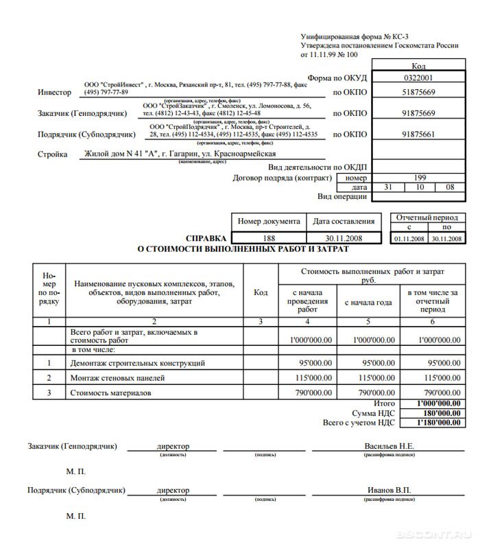 Корректировочный кс 2 образец заполнения